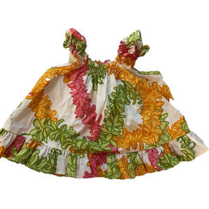Girls Hawaiian print RJC Dress 18M Orange White made in hawaii